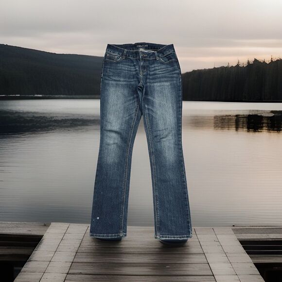 Maurices Straight Leg Jeans 5/6 (29x30.5) Blue Denim Stretch Junior Cotton Blend - Picture 1 of 11